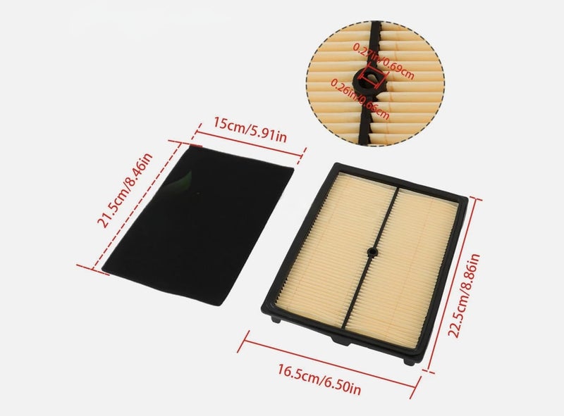 Berks Attachments Air Filter Kit for Rato 670cc 739cc Engines – Fits Rato 740, AGT LRT23 – Also Fits Honda GX610 GX620 GX670 GXV610 GXV620 GXV670 – 8-3/4" x 6-5/8" x 1" - Image 2